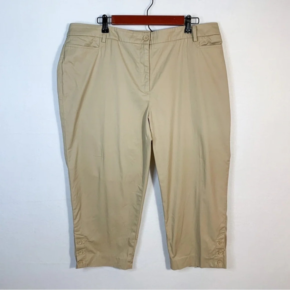 Talbots Perfect Skimmer Tan Khaki Crop Pants - Picture 1 of 8
